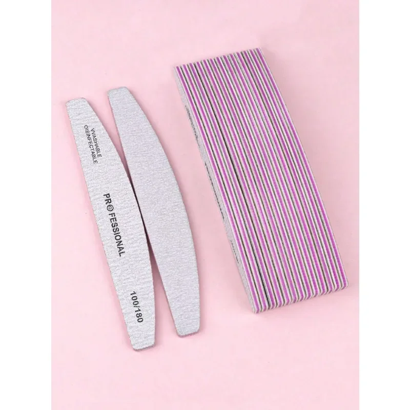 3Pcs Nail File Set Double-Sided Grit Manicure Buffer, Purple Core Shape, Wear-Resistant Portable Nail Tools for Shaping &