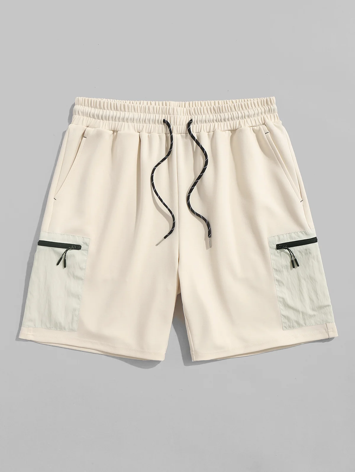 ZAFUL Colorblock Zip Pocket Design Sports Cargo Shorts