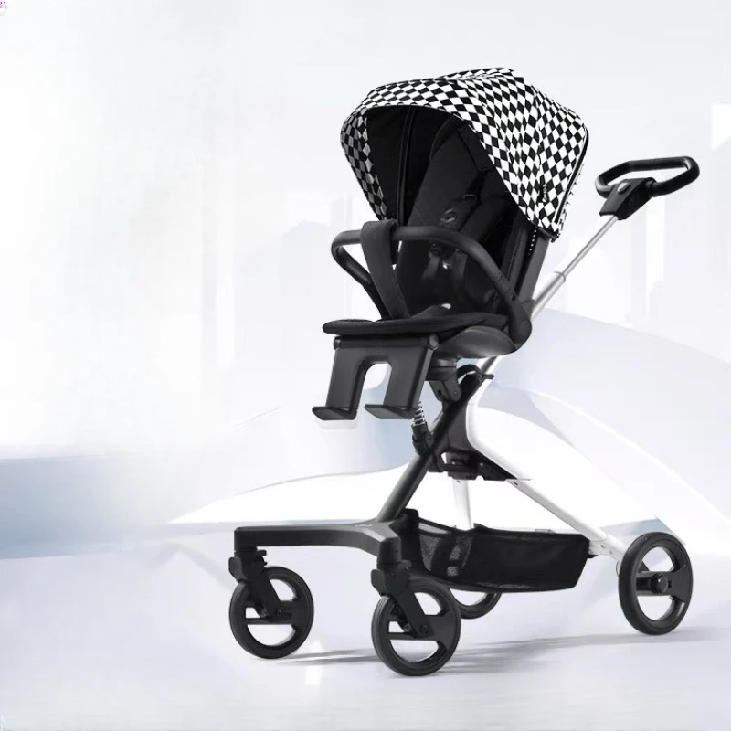 Baby stroller, lightweight, foldable, bi-directional, high landscape, reclining