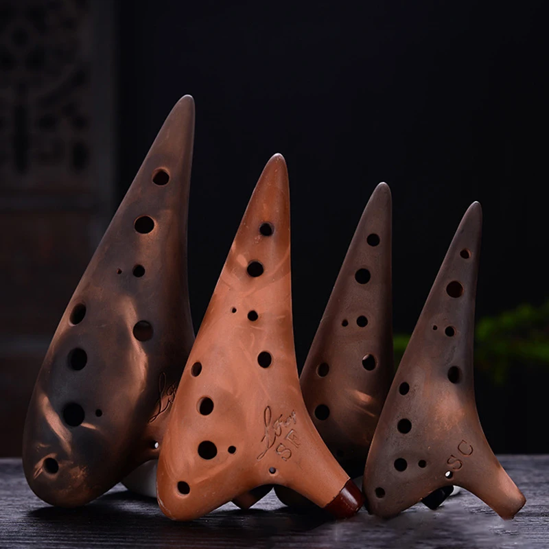 12 Holes Professional Ocarina Porcelain Advanced Smoked Purple Clay Ceramics Ocarina Flute Beginner Gift Alto AC Treble SC SG SF