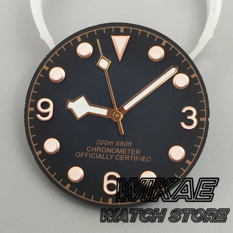 29mm gradient dial Vintage Black Brown with rose gold Snowflake needle NH35 36 ETA2824 PT5000 Watch modification accessories