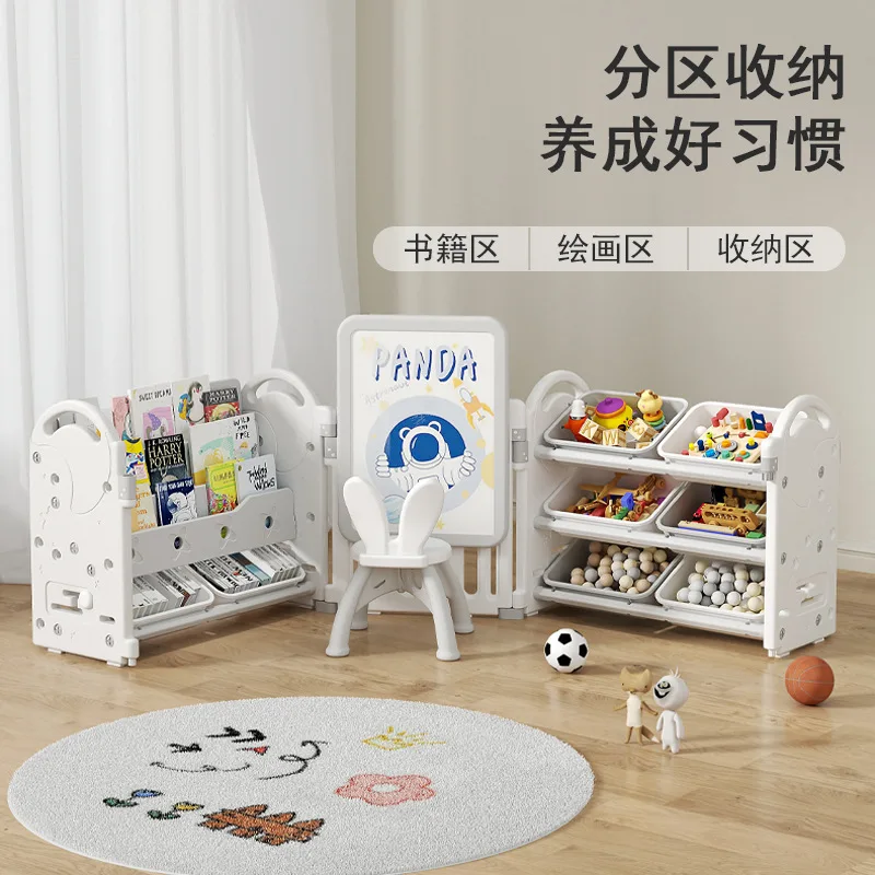 Wholesale children's plastic furniture drawing board multi-layer storage cabinet