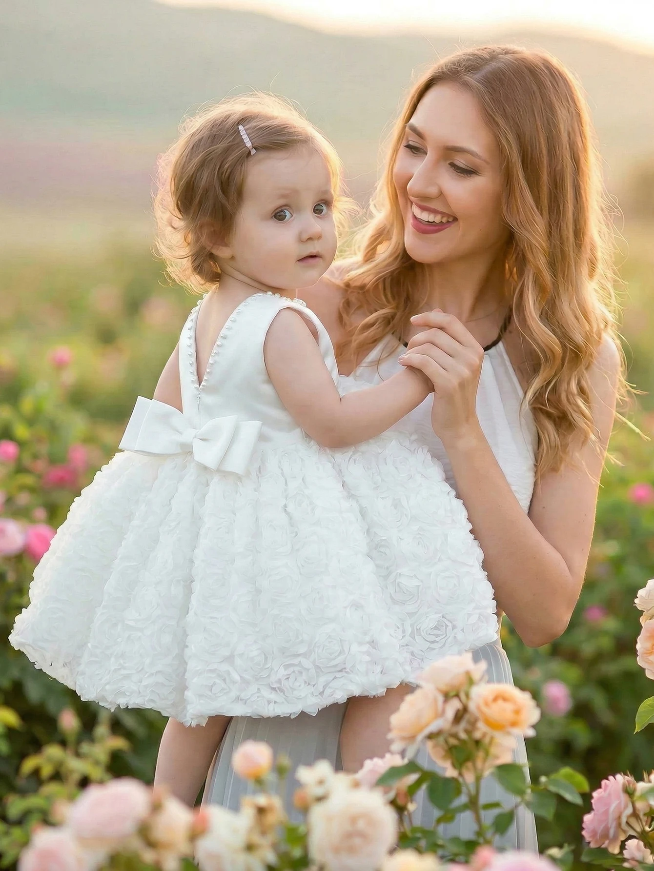 Christening Dress for Baby Girl, Bows Party Dress, Evening Performances, Weddings, Partywear, First Birthday Events, Ceremonies