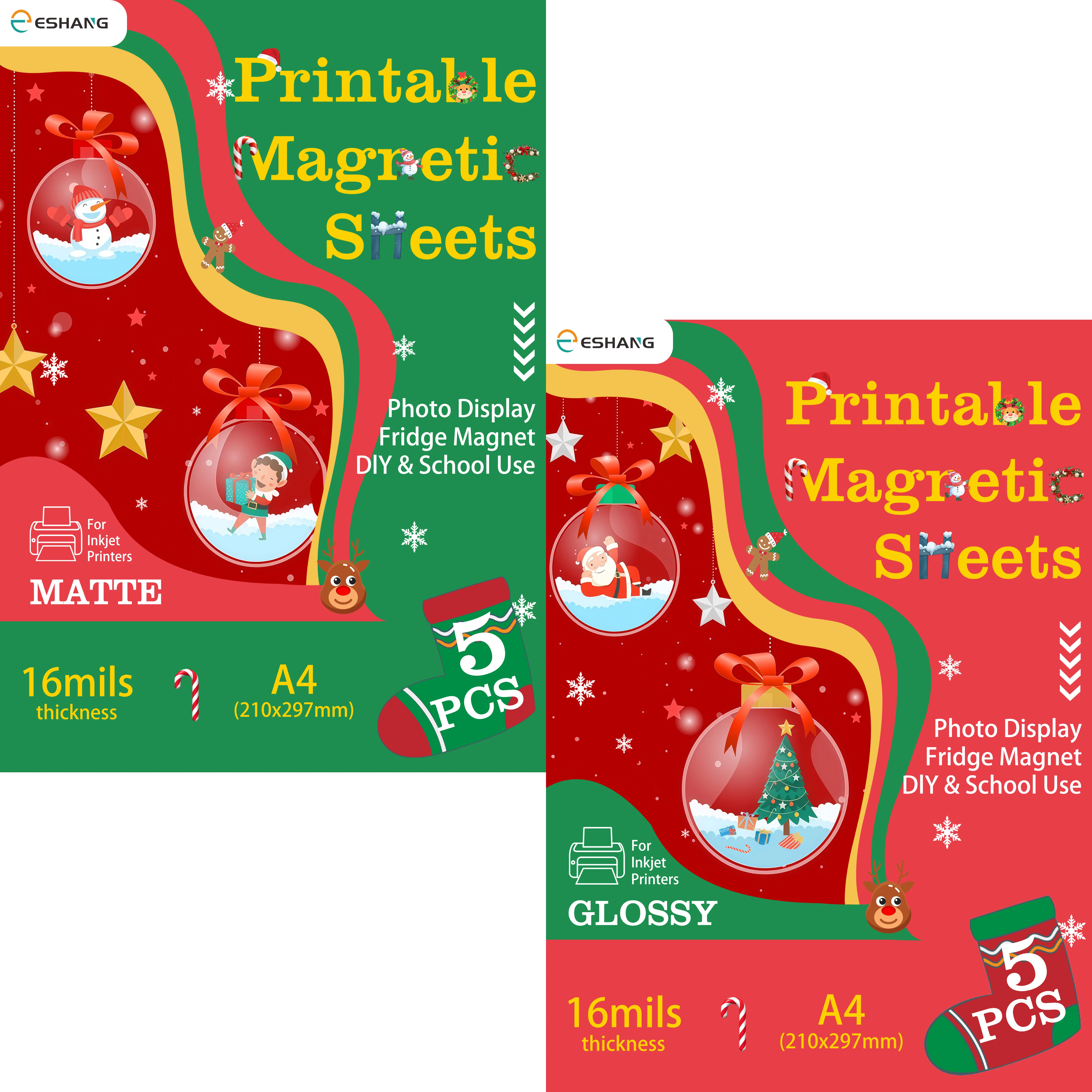 16mil Thick Glossy Or Matte Flexible Printable Magnetic Photo Paper Non Adhesive for Inkjet Printers