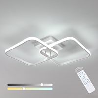 50W 5625LM LED Ceiling Light Dimmable,Ceiling Lamp with Remote Control 3000K-6500K 59cm,Modern Square Ceiling Lamps for Bedroom