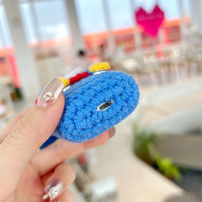 Шерстяной вязаный мультяшный рюкзак для AirPods Pro2 Airpod Pro 1 2 3 Bluetooth наушники-вкладыши зарядное устройство защитные наушники