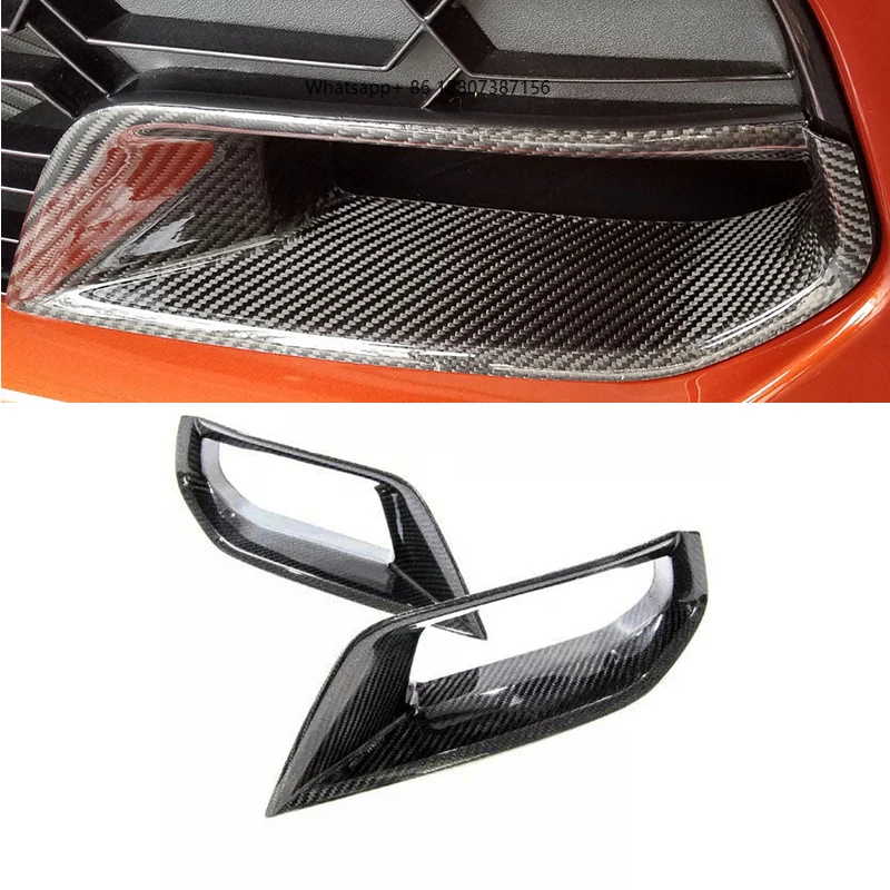 Car Parts Carbon Fiber Front Brake Duct Inserts Side Vent Trims forChevrolet Corvette Z06 C7