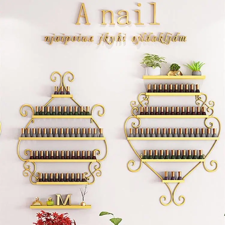 رف فني للأظافر معلق على الحائط لتلميع أظافر المشاهير على الإنترنت، حامل عرض رف جداري فني، كابينة عرض متجر الفن #3