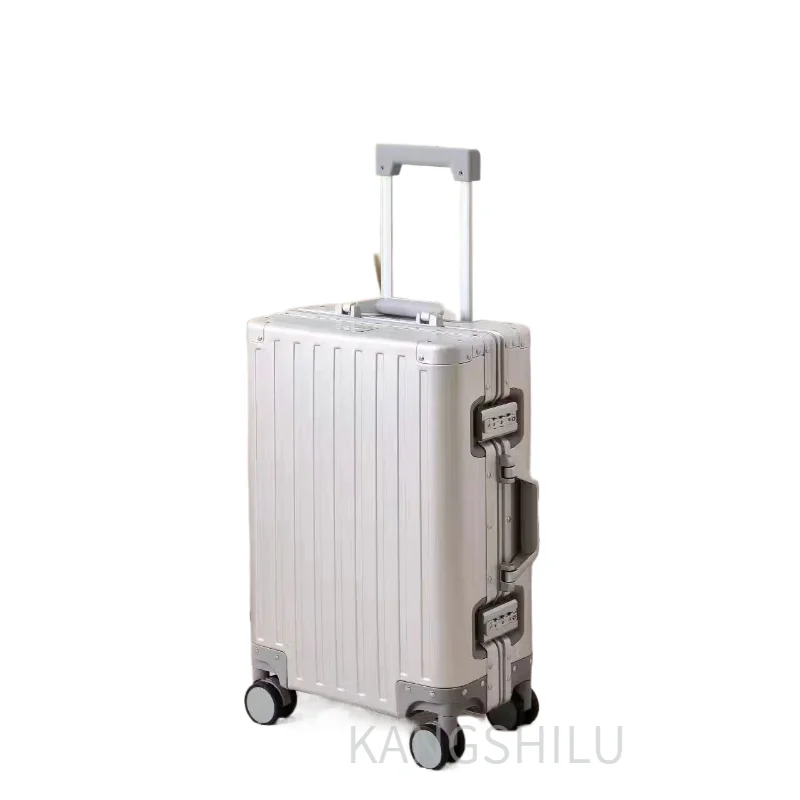 Tas koper semua aluminium, koper troli, tas perjalanan, koper troli aluminium Aloi, 20 "24" 26 "28" inci, aluminium Aloi