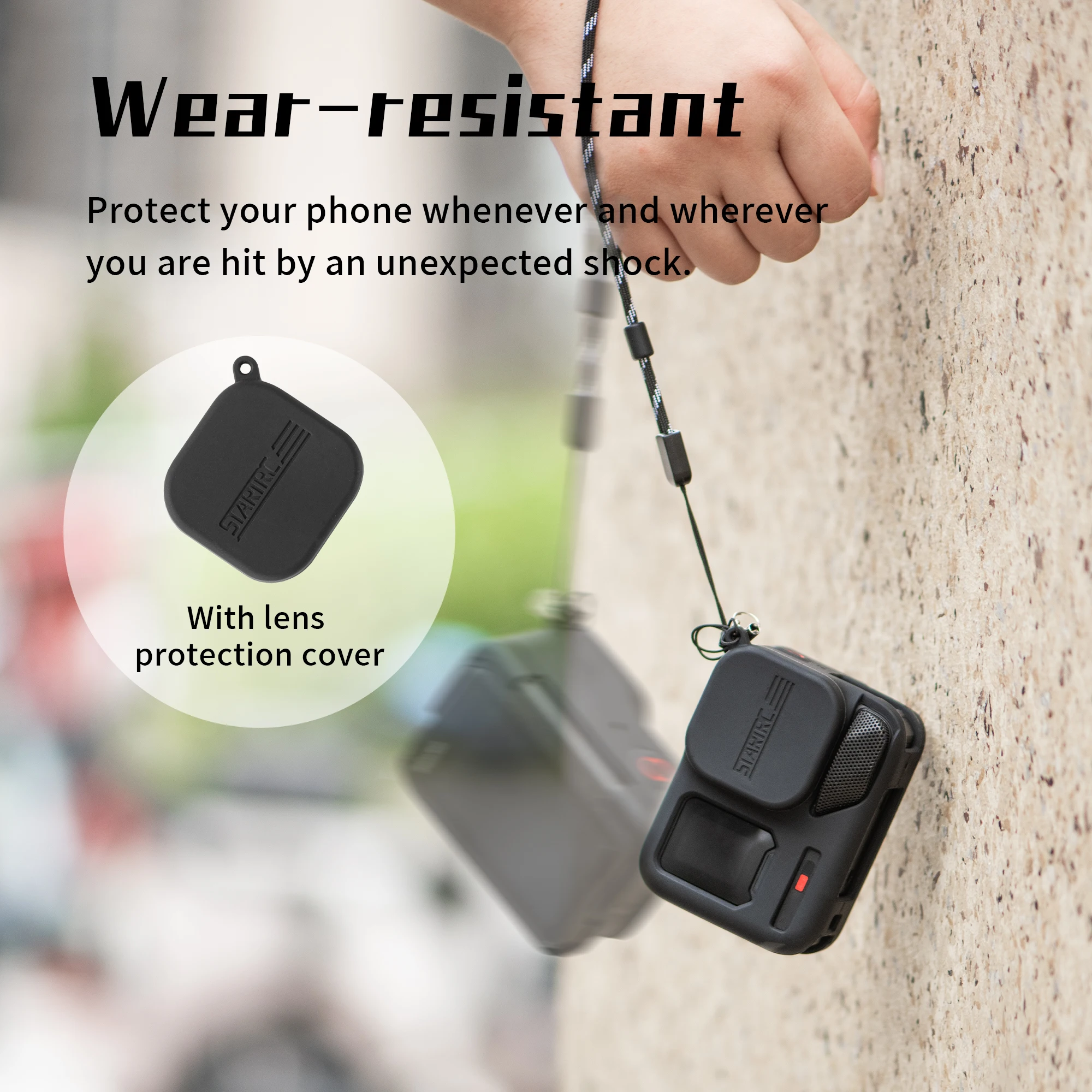 Silicone Protective Cover for Insta360 Ace Pro 2 Camera Accessories Full Protector Case Scratch-proof Lens Cap Sleeve Wrist Rope