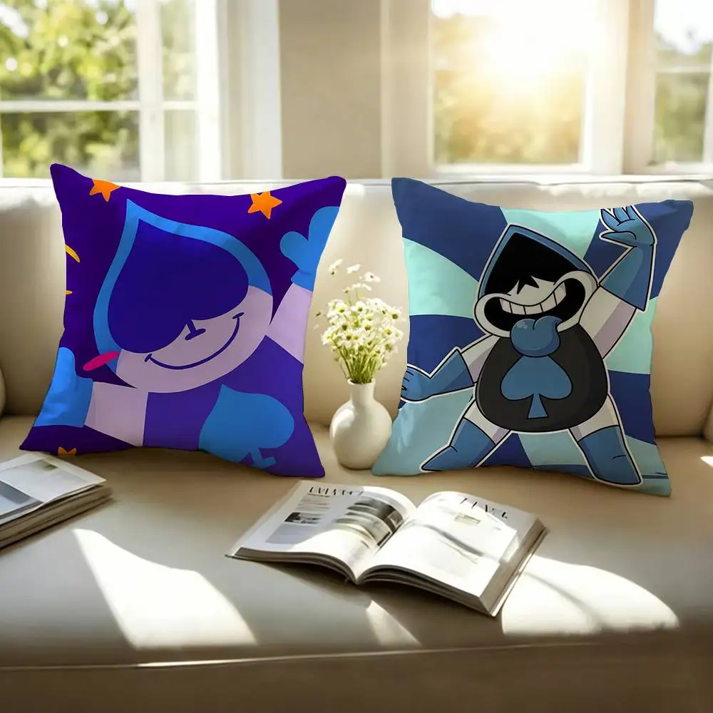 Hot Game D-Deltarune Lancer Pillow Case Square Double-Sided Sofa Cushion Cover Bedroom Bedside Pillow