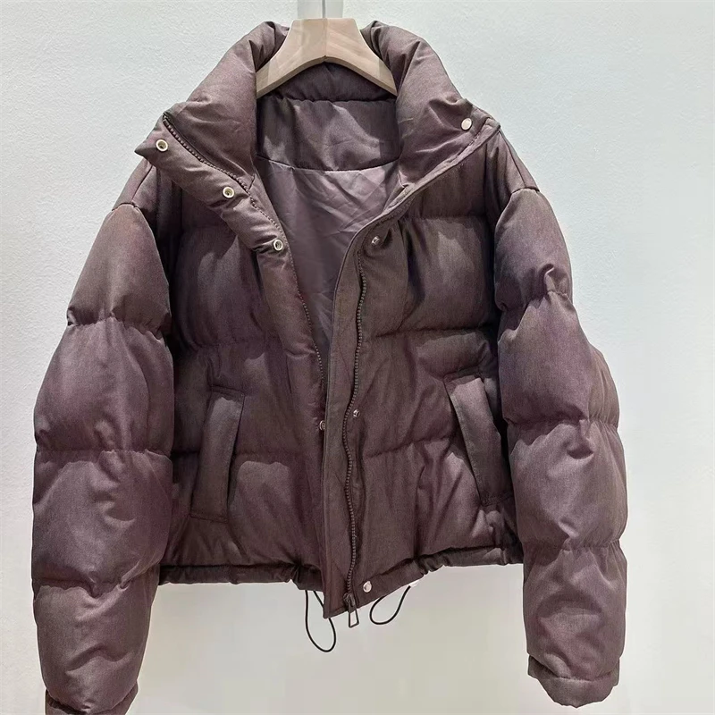 

Winter 2025 Women's High Collar Thickened Warm Short Versatile down Jacket Y2K High Quality Fashion Casual Loose Bread Coat