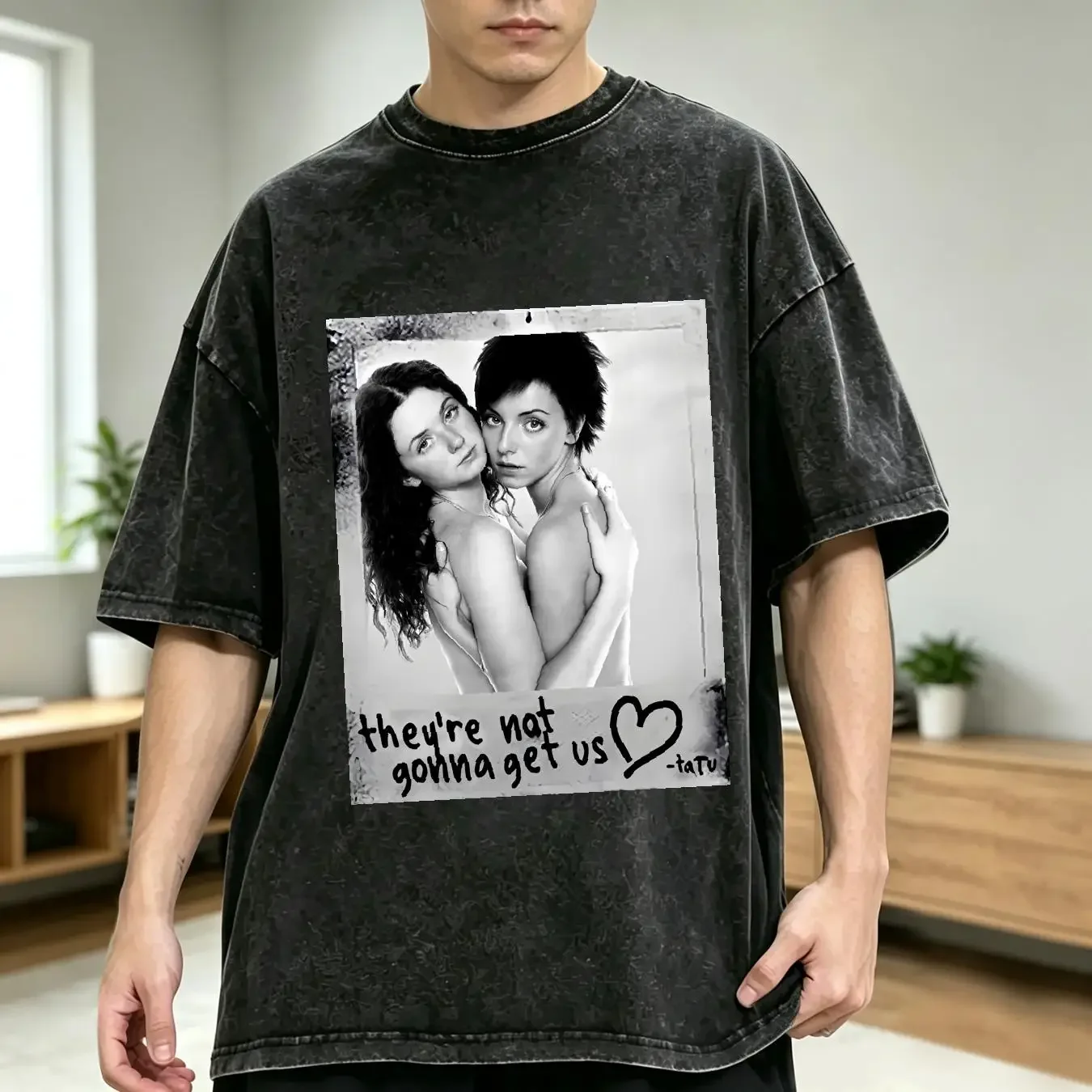 washed T Shirt A u band they re not gonna get us short sleeve S 5Xl black 1F1811 long or sleeves vintage Washed homme