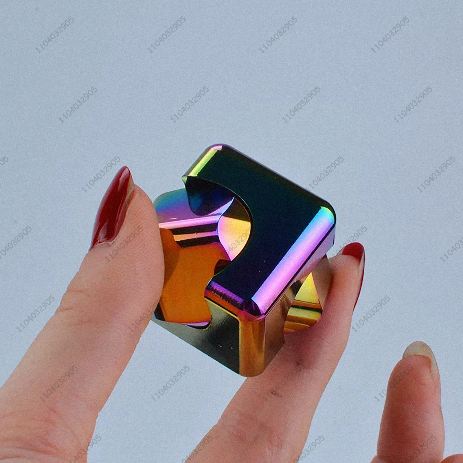 EDC Rotante Cubo Magico Fidget Spinner Arcobaleno Meccanico Alleviare Lo Stress Nero Tech Lega di Metallo Anti- Ansia Gadget Giocattolo