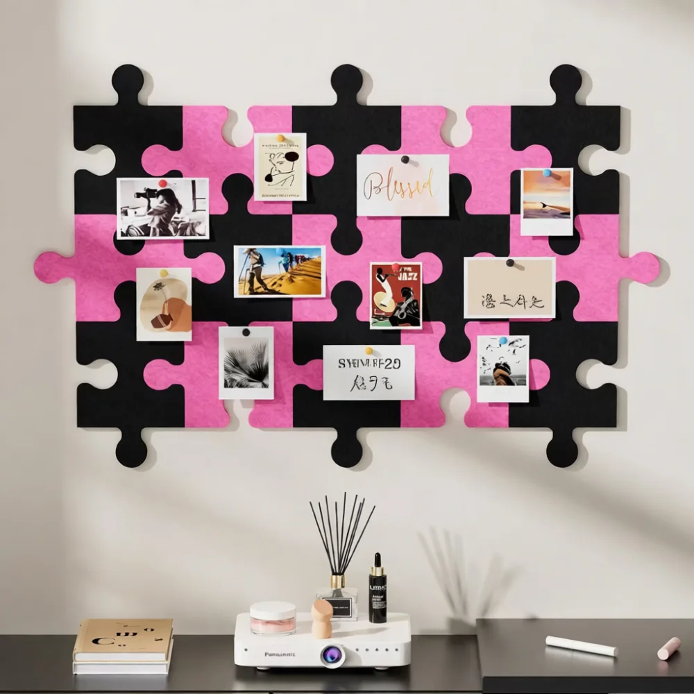 Self Adhesive Felt Wall Board Soundproofing Sticker Memo Picture Holder Modern Decor For Bedroom Home Studio Interior Art