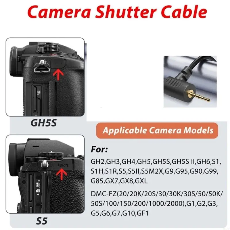 USB C to 2.5Mm Remote Control Cable Fast Response Replacement for GH6 GH4/5/6/7 S5II FZ1000 Camera 83CF