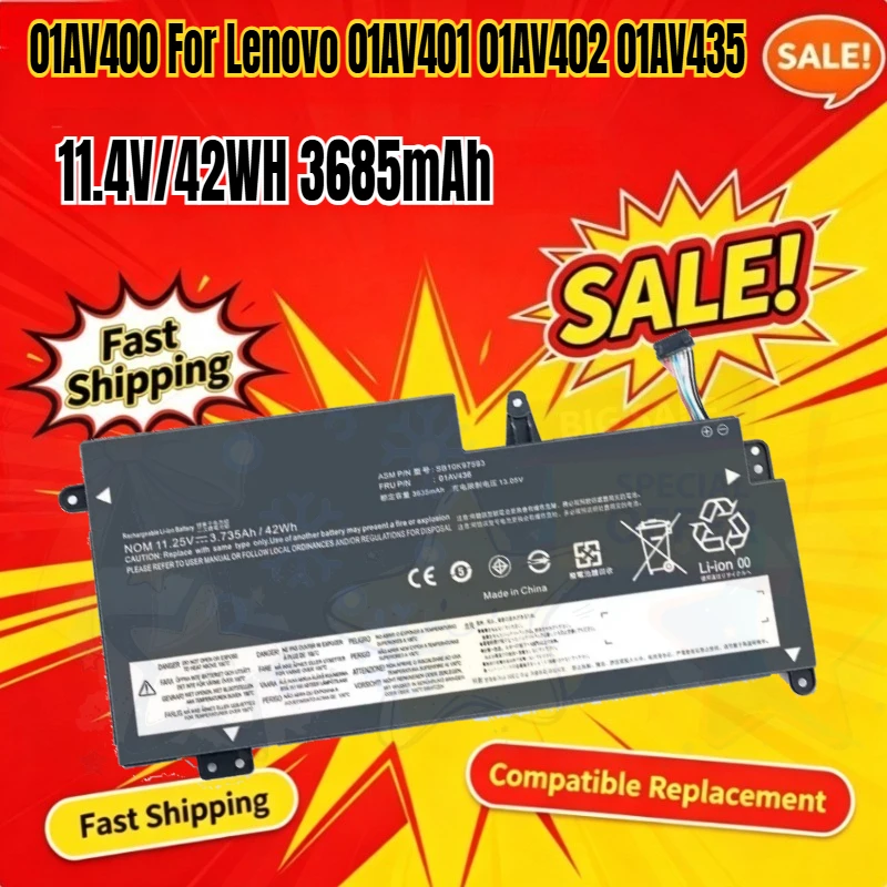Laptop Battery 01AV400 For Lenovo 01AV401 01AV402 01AV435 01AV436 01AV437 ThinkPad S2 Gen 13 Chromebook Series SB10K97593