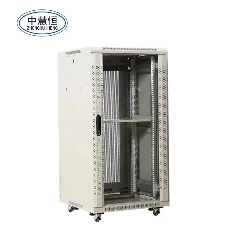 Customized 18U White Steel Network Cabinet 19 Inch Rack-Mounted Server Cabinet with Glass Door for Data Centers & Computer Rooms