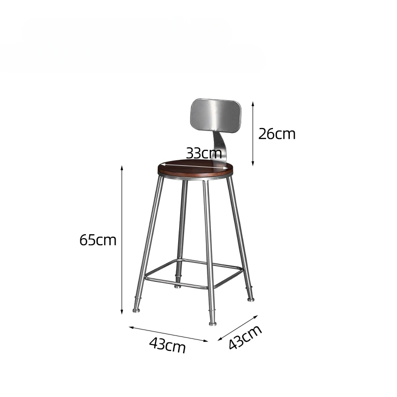 Height Metal Bar Chairs Counter Outdoor Nordic Kitchen Minimalist Bar Chair Restaurant Modern Taburete Alto Furniture SR50BC