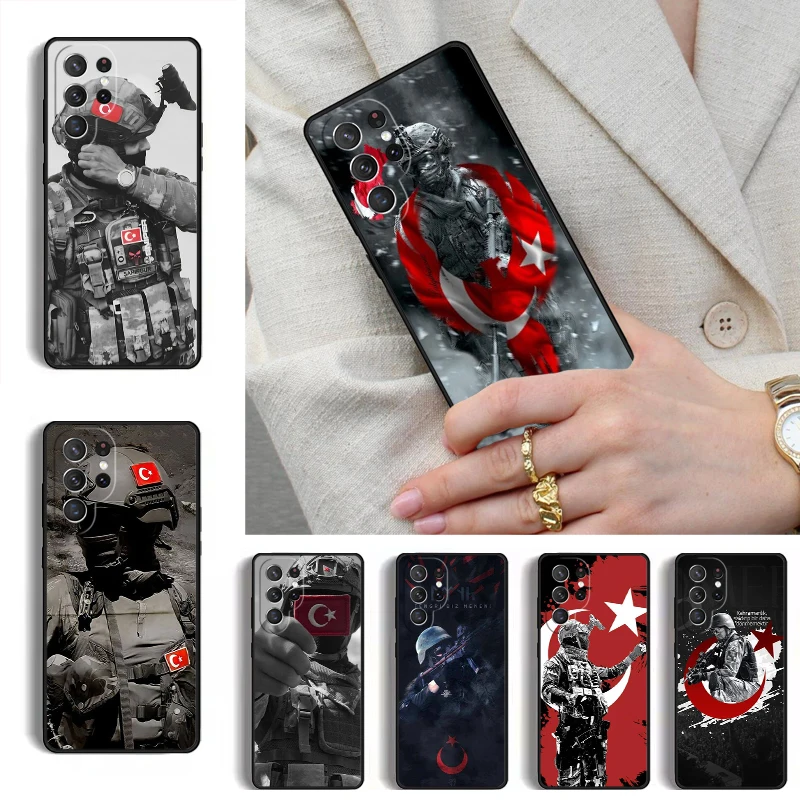 Turkey Flag Soldier MOBILE Phone Case for Samsung Galaxy S26 S25 Ultra S24 S23 S22 S21 Plus Note 10 Bumper Cover
