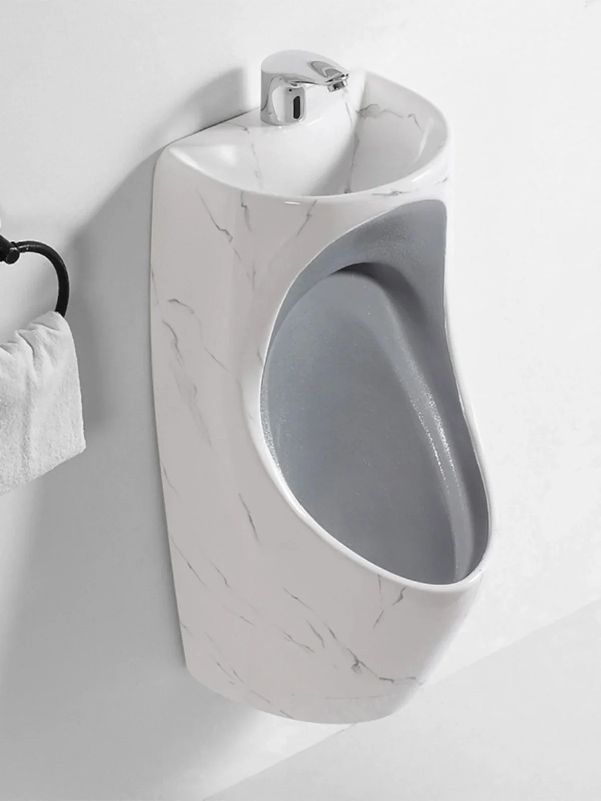 Household color ceramic wall-mounted men's urinal hotel bathroom with wash basin induction urinal urinal