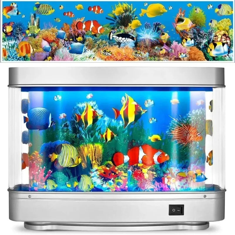 Virtual Fish Tank Led Projector Lamp, Ocean Aquarium Tropical Night Glow Kids Bedroom Home Atmosphere Decor