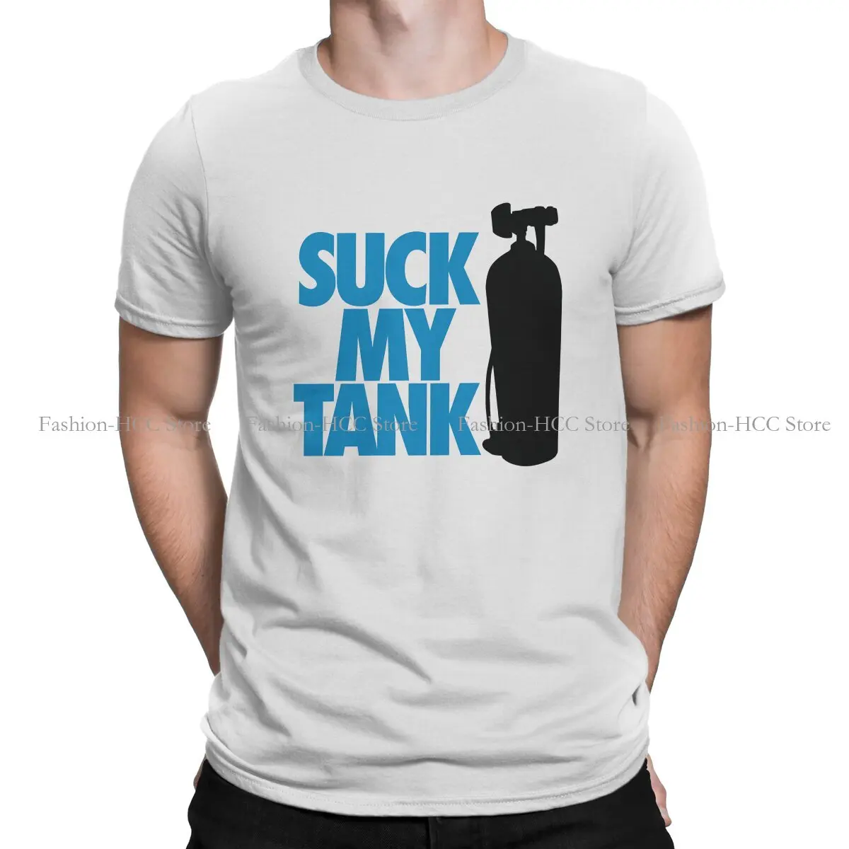 Suck My Tank Fashion Polyester TShirts Dive Diving Men Graphic Streetwear T Shirt Round Neck