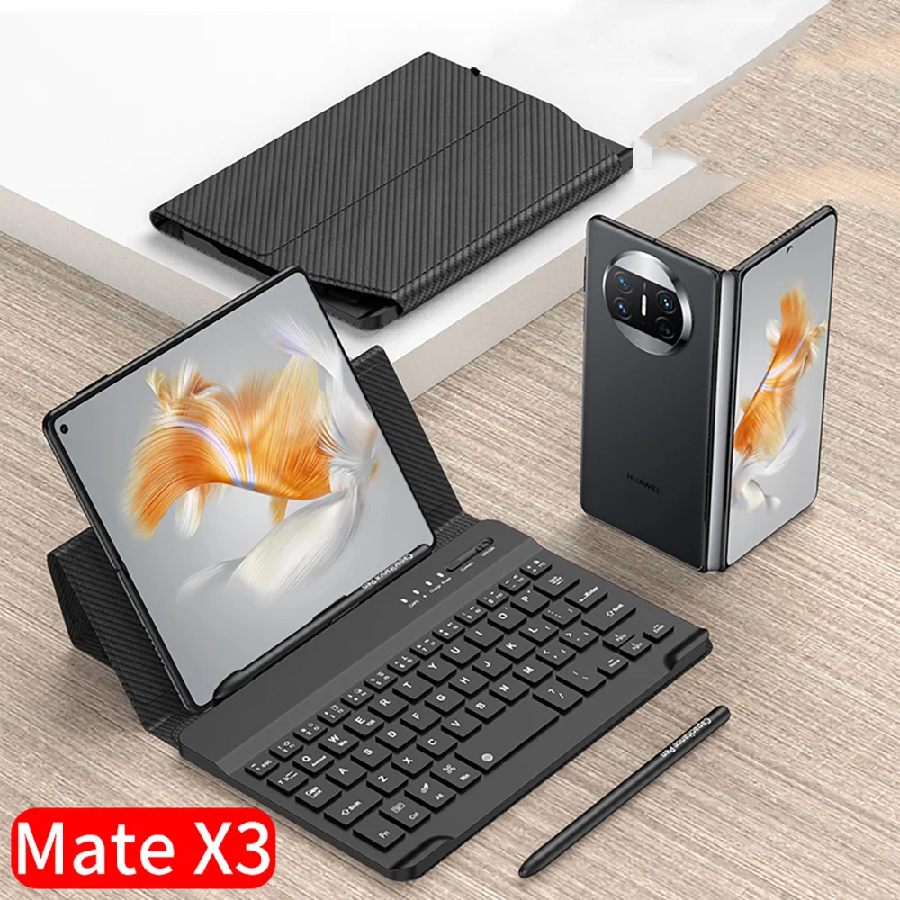 For Huawei Mate X3 Case Luxury Wireless keyboard Cases with stand bluetooth Magnetic PU Leather Cover S pen slot holder Funda