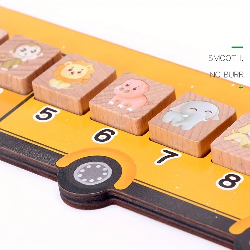 Holz Tier Bus Puzzle Spielzeug Kinder Mathematik Pädagogische Tier Block Anzahl Passende Spiel Montessori Kleinkinder Lernen Lehrmittel