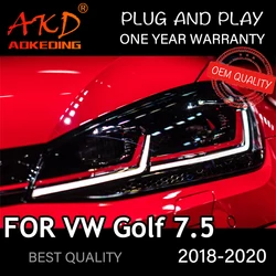 Headlight For VW Golf 7.5 2018-2020 Car автомобильные товары LED DRL Hella 5 Xenon Lens Hid H7 Golf 7 golf 7.5 Car Accessories