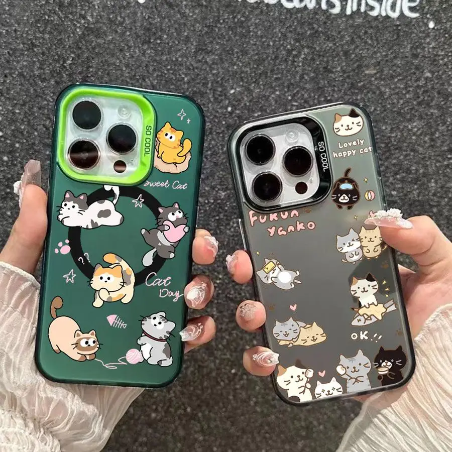 

Чехол для Apple iPhone 11 13 15 Pro Max 14 Plus 12 16, силиконовый чехол для телефона, противоударный защитный чехол, милый мультяшный Кот