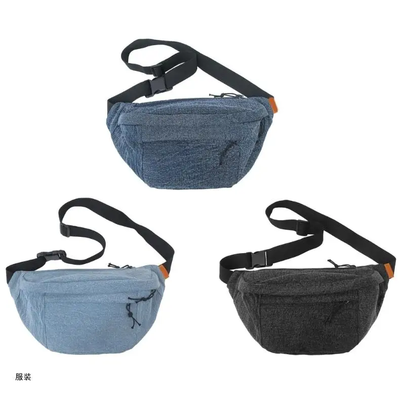 

D0UD Denims Crossbody Chest Bag Multifunctional Sport Jeans Fanny Pack Sling Purse