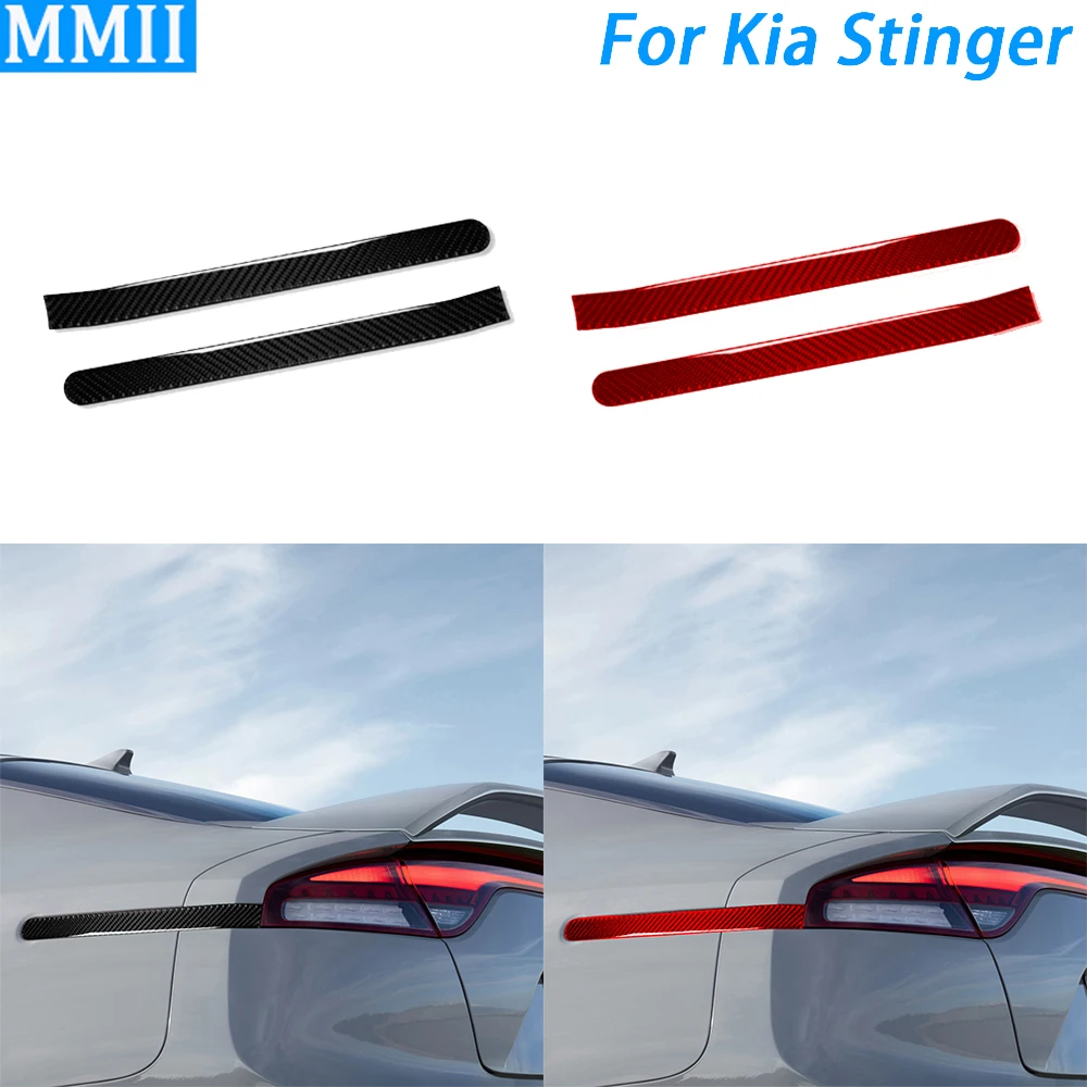 For Kia Stinger 2018-2023 Carbon Fiber Rear Light Emblems Side Lamp Stripes Trim Car Decoration Retrofitting Accessories Sticker