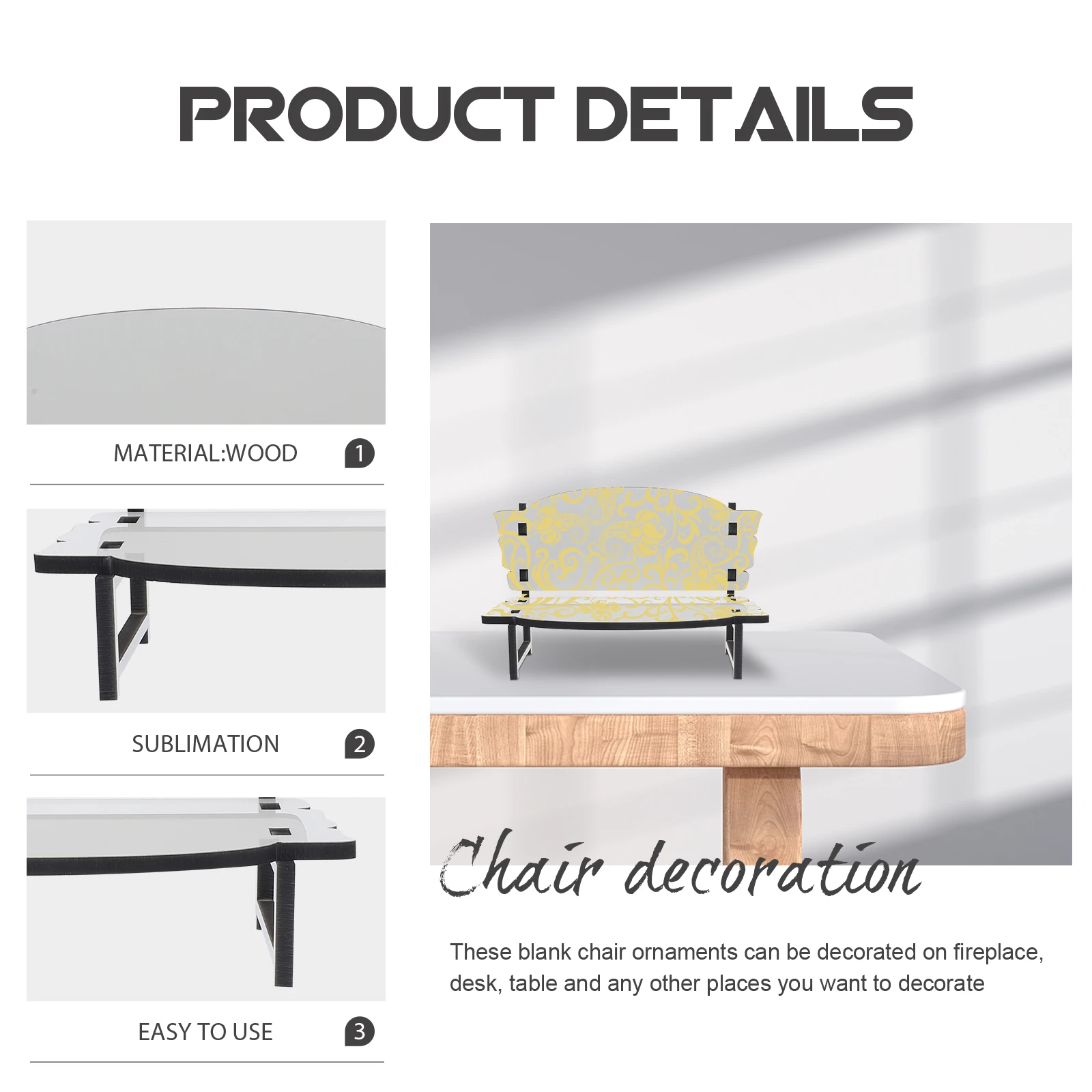 

Chair Styling Accessories Sublimation Memorial Signs Dispenser Benches for Outdoors Wooden Blank Flat Keepsake Office Memory