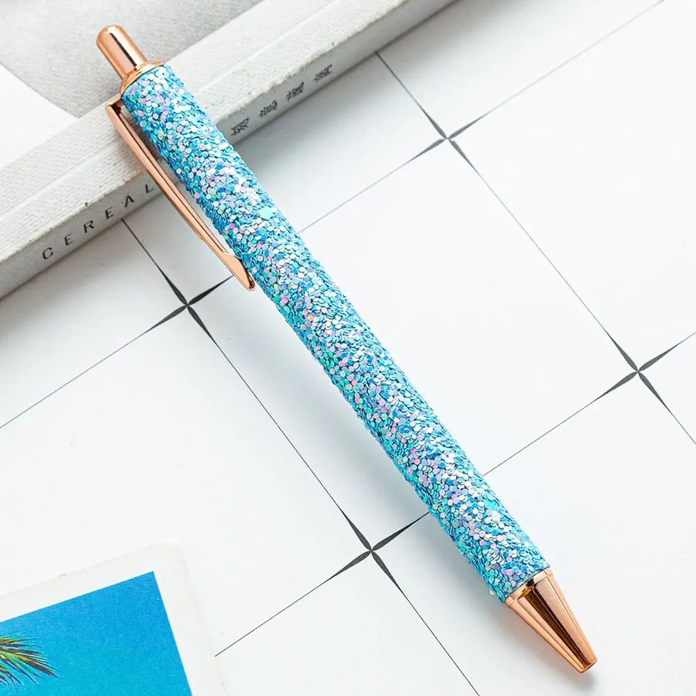 Office Sequins Diary Supplies Student Gift Rhinestone Luxury Roller Ballpoint Pen Writing Supplies Ballpoints Pens Stationery