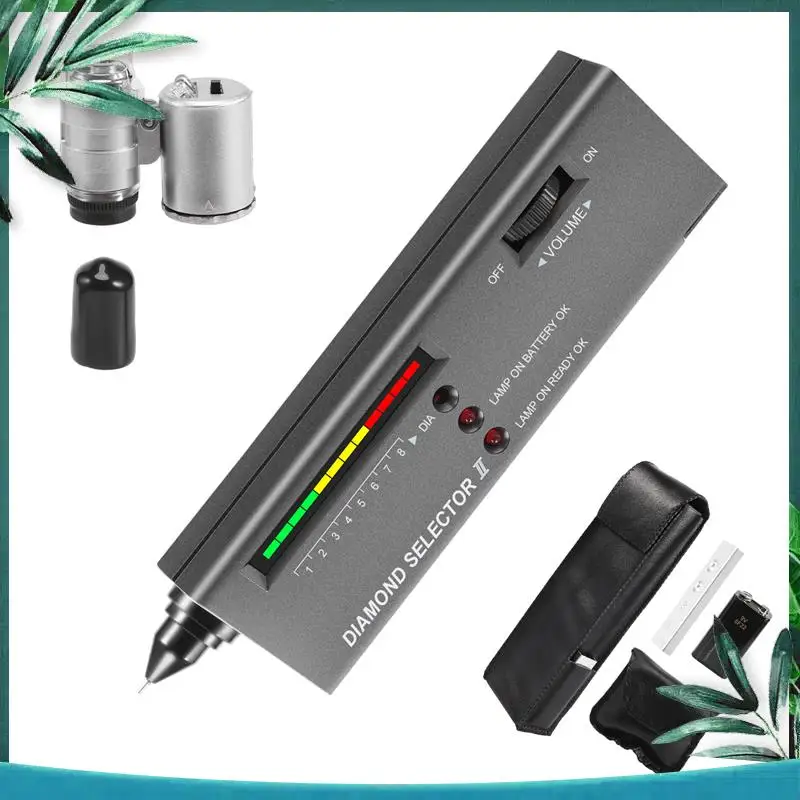 (NEW) Diamond Tester Pen, High Accuracy Jewelry Diamond Tester+60X Mini LED Magnifying, Professional Diamond Selector