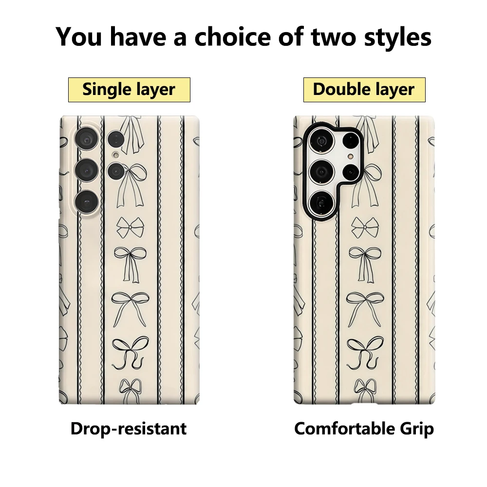 حافظة لهاتف سامسونج جالاكسي S25 Ultra S24 S23 Ultra Plus غطاء خلفي لامع بطبقة مزدوجة