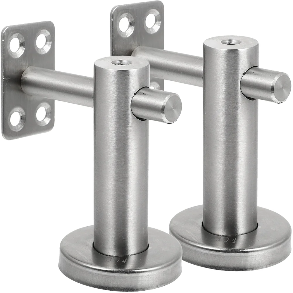 2 Pcs Stair Railing Supports Staircase Handrail Bracket Deck Banister Brackets for Adjustable Silver Stainless Steel Kit