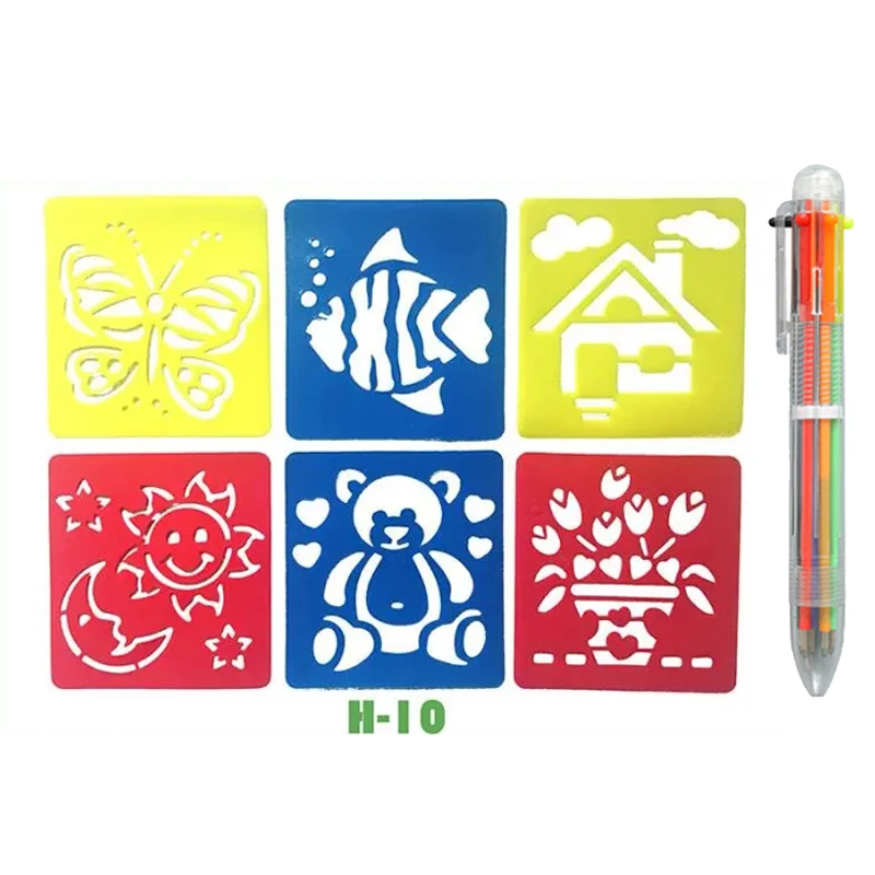 DIY Cartoon Shape Drawing Stencils for Educational Art