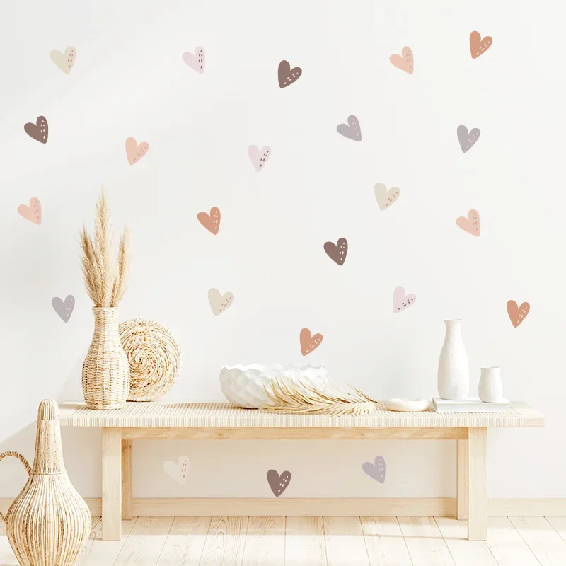 Boho Hearts Creative Wall Sticker For Children Baby Girls Boys Room Nursery Wall Art Decals Vinyl Mural Kids Bedroom Home Decor