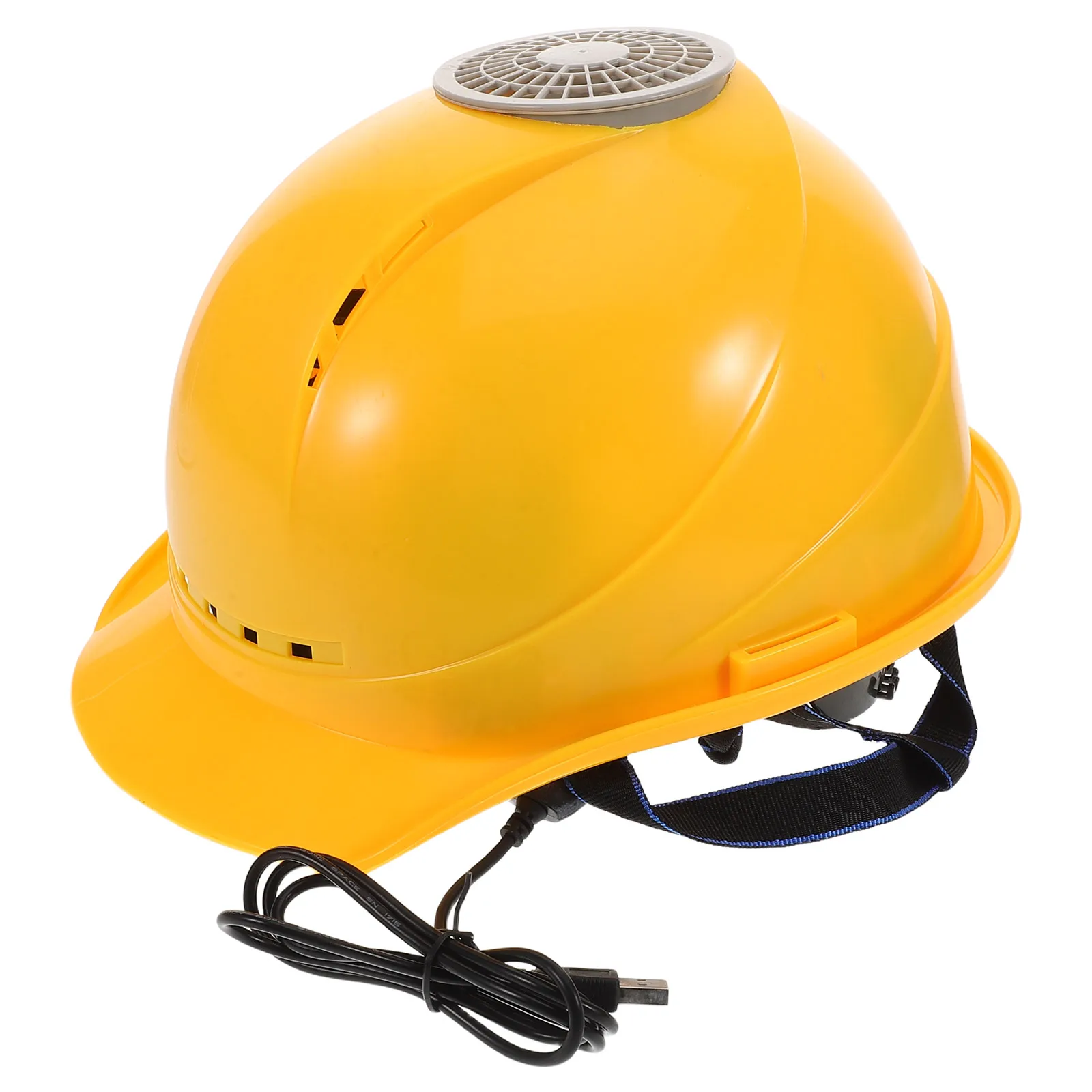 USB Hat Fan with Sun Protection Construction Safety Cooling V-Shaped Airconditioned Cap for Summer