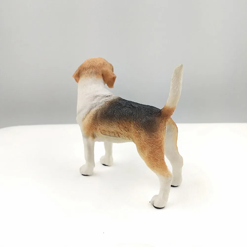 JJM Hunting Dog Beagle canine Pet Figure Animal Collector Toy Car Decoration modello in resina educativo per bambini adulti