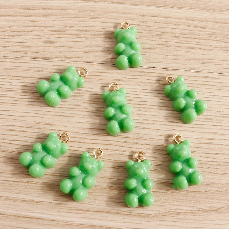 Tusember 30 Stück, 9 Farben, einfarbige Gummibärchen-Anhänger aus Harz für Schmuck, zum Selbermachen, für Ohrhänger, Armbänder, Halsketten, Anhänger und Accessoires. – Detail 9