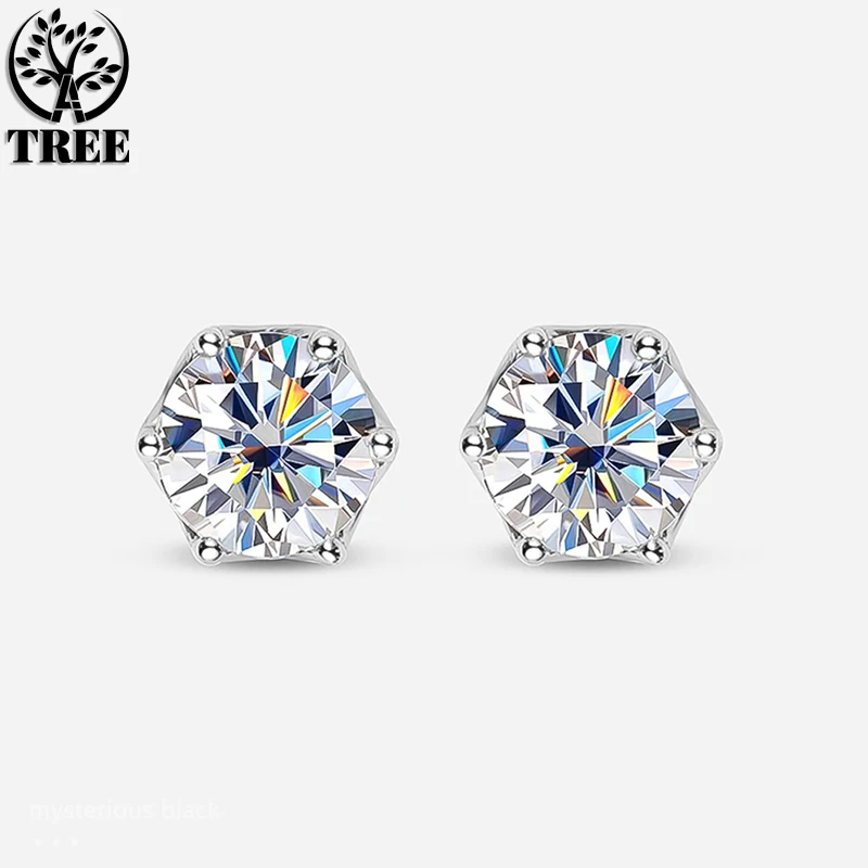 

ALITREE 1CT D Color Moissanite Earring S925 Sterling Sliver Plated with 18k White Gold Earrings for Women Wedding Fine Jewelry