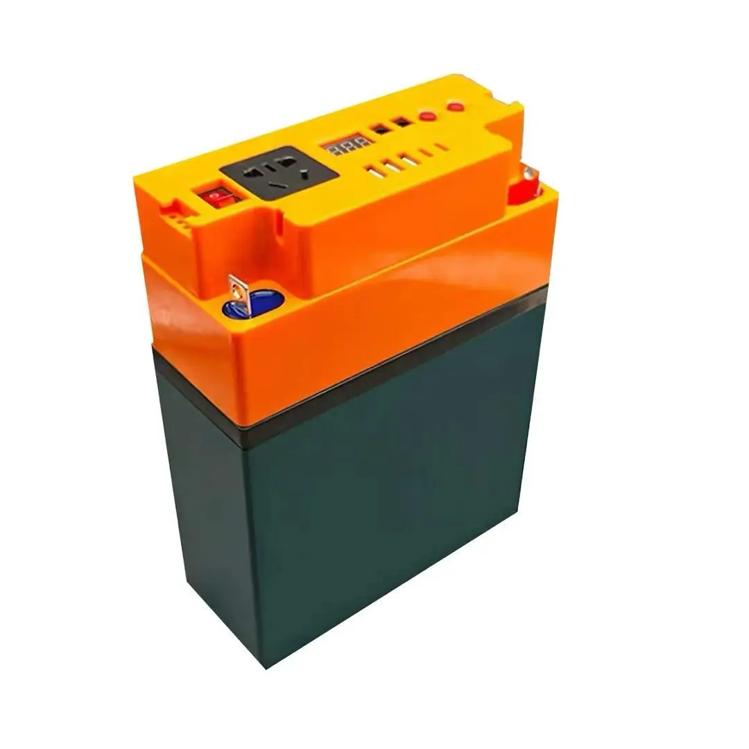 12V Portable Battery with Converter High Torque Durable Multi-Functional Port Expander for Car Outdoor Home Use