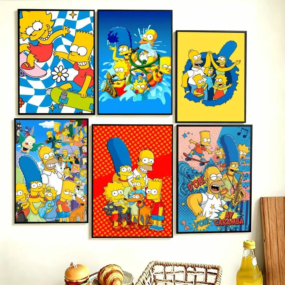 

Happy S-SimpsonS Poster Perfect Space Sticker Self Adhesive for Office Home Theater Wall Art Decor Fancy Gift