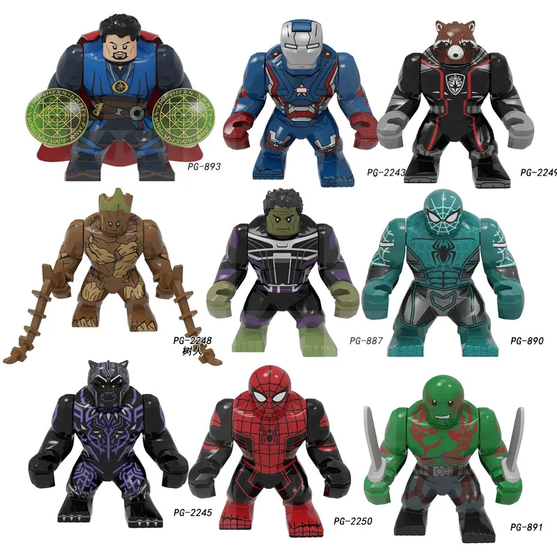 Juego de minifiguras de bloques de construcción de Marvel, figuras de acción de superhéroes, juguete de bloques de construcción DIY, regalo para niños, 2 piezas