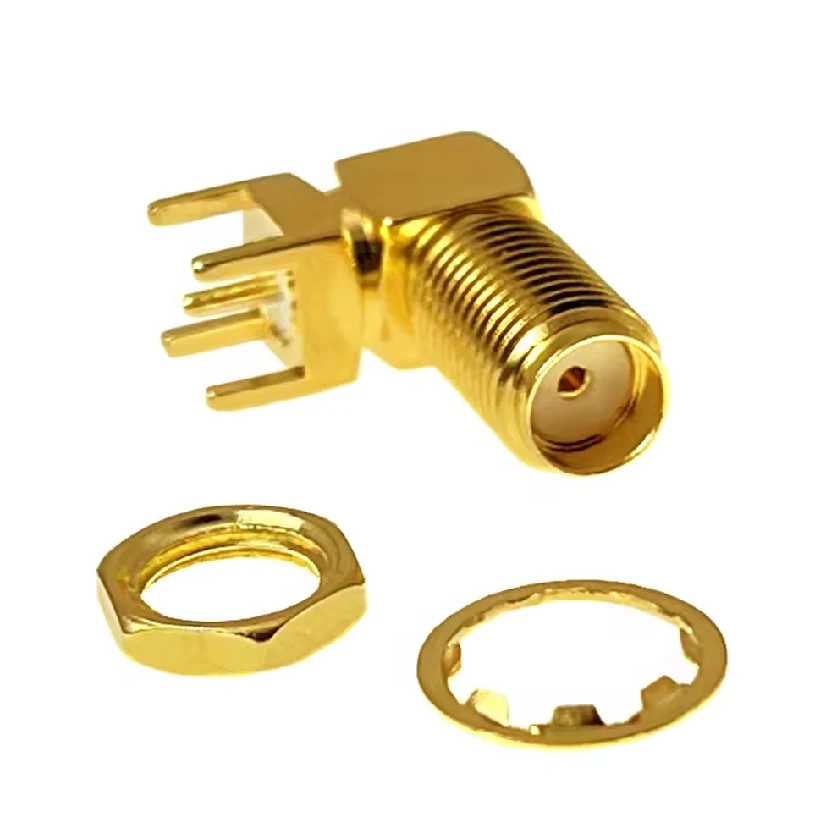 Gold Plated Copper SMA-KWE Female Jack Adapter 14.5/17/19/20/22/23mm PCB Straight Angle Mount Connector
