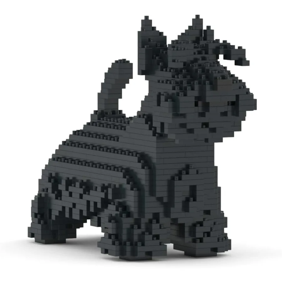 JEKCA Scottish Terrier 01SM01 Blocos de construção de plástico para cães para entusiastas avançados, ideais para construção criativa e coletora