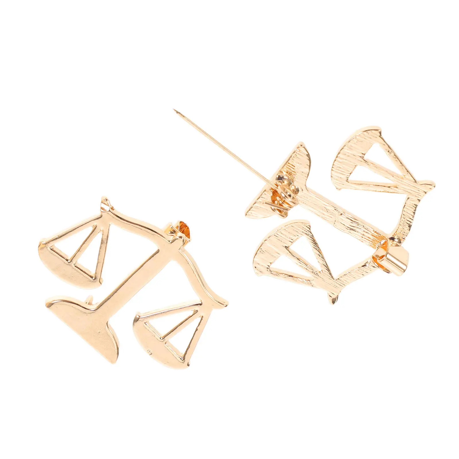 2Pcs Metal Libra Scales Brooch Pin for Men Alloy Justice Lapel Pin Lawyer Suit Accessory Collar Badge Formal Event Professional